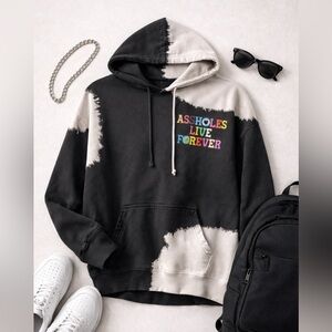 Linda Finegold “Assholes Live Forever” Graphic Hoodie – Made in USA – XL